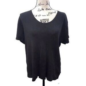 Faded Glory Black Scoop Neck Short Sleeve Tee